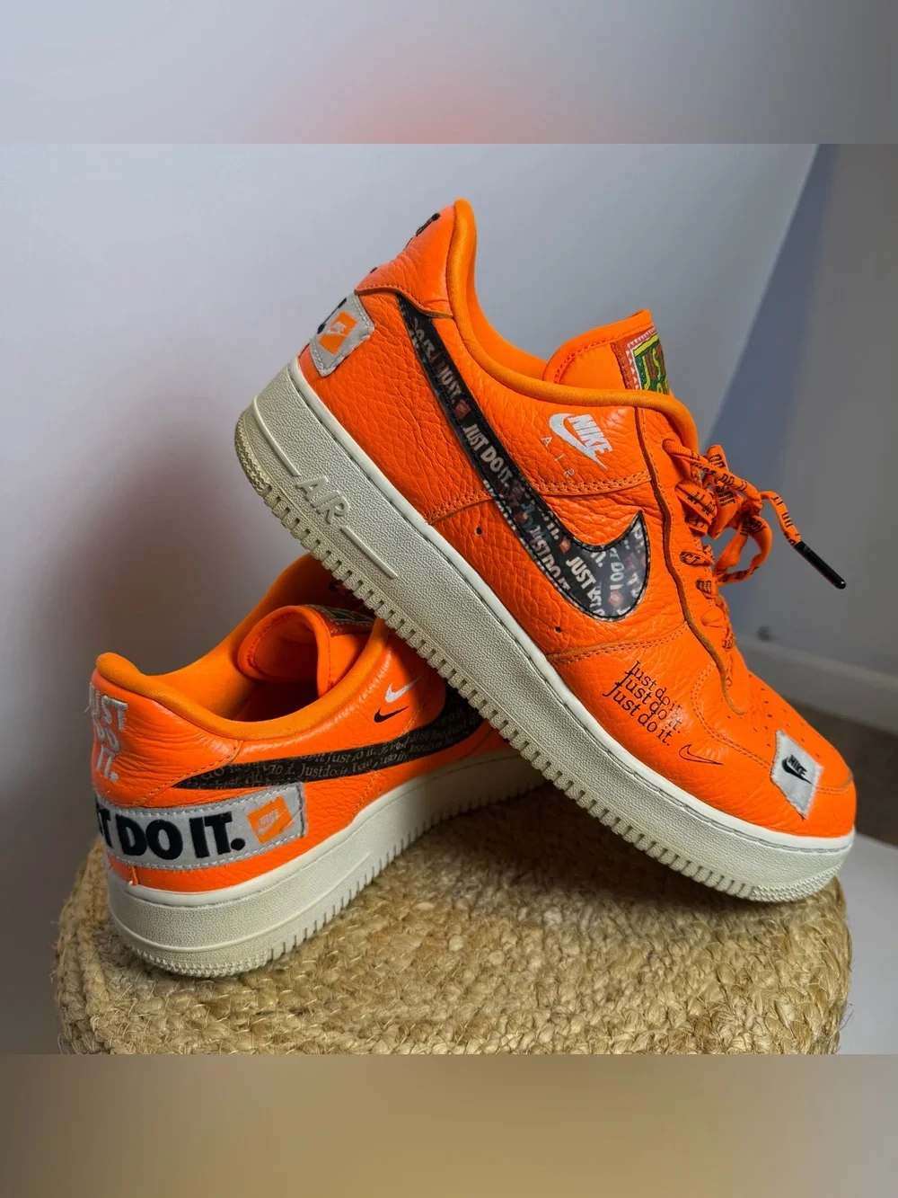 Nike Men’s Orange 'Just Do It' Low-Top Sneakers